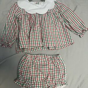 Plaid Kids Matching Set with White Collar